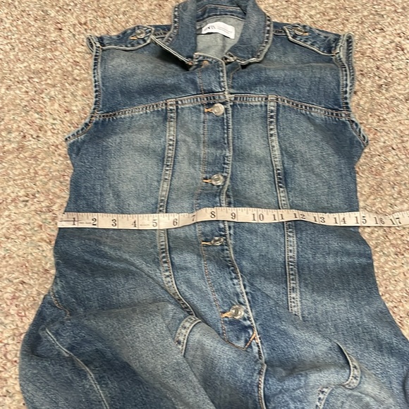 Zara denim cut out back sleeveless maxi dress with four at back - Picture 10 of 12